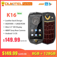 OUKITEL K16 Mini Communication Device 8GB 128GB 48MP Camera Android 13 MTK8788 Octa Core 3.5 Inch Display 3050mAh NFC