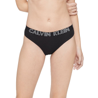 Calvin Klein 女內褲 高彈力棉質寬版腰帶 丁字褲/隱形內褲/CK內褲-黑色
