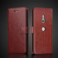Card Holder Cover Case for Sony Xperia XZ3 6.0" Pu Leather Flip Cover Retro Wallet Phone Case Business Fundas Coque