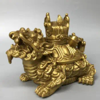 China brass seiko recruit wealth dragon turtle crafts statue