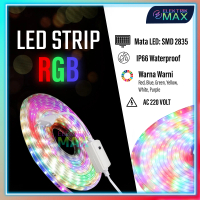[MAX] Lampu Strip Selang LED 2835 7meter/220V Outdoor RGB/LED Strip Warna-Warni & Merah Putih/Sudah 
