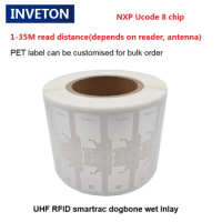 Epc Hen2 UHF RFID Sticker Wet Inlay 860-960MHZ Long Range RFID Smartrac Dogbone Tag for Race Marathon Chip Timing System
