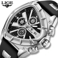 LIGE Watch for Man Chronograph Casual Fashion Sport Military Silicagel Wristwatches Men Watch Waterproof Date Clock Reloj Hombre