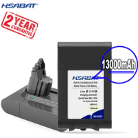 New Arrival [ HSABAT ] 13000mAh Replacement Battery for Dyson V6 DC58 DC59 DC61 DC62 DC74 SV09 SV07 SV03 965874-02
