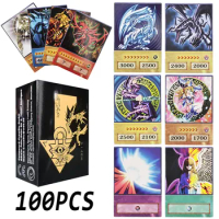 Yu-Gi-Oh Anime Cards Blue Eyes Dark Magician Exodia Obelisk Slifer Ra Yugioh DM 100pcs DIY Card Kids Christmas Gift