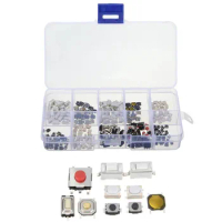 250pcs/box Tactile Push Button Touch Switch Sets Car Remote Keys Control Tablet Button Micro switch Assortment Kits