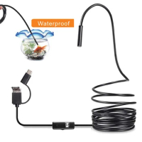 7MM IP67 Micro USB Type-c 3-in-1 Flexible Endoscope Borescope Tube Waterproof USB Inspection Mini Camera Soft cable For Computer