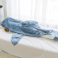 【SW】鯊魚睡袋 行動睡毯 趣味禮品(多尺寸可選 鯊魚裝 睡毯 午睡毯 法蘭絨)