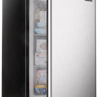 Upright Freezer, 3.0 Cubic Feet, Single Door Compact Mini Freezer W/ Reversible Stainless Steel Door, Small Freezer