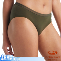 Icebreaker 女 美麗諾羊毛 Siren 4D高彈性低腰登山三角內褲(抗菌+除臭)_橄欖綠