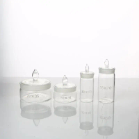 【Kkon】 1pcs 50*30mm 40*25mm 60*30mm 70*35mm low or Tall Glass Weighing Dish Bottle with Ground Glass