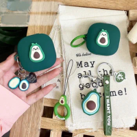 For Anker Soundcore Life Note3 case Avocado cartoon Ring Chain Rope Earphone Case Silicone Shockproof Protect Box