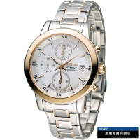 【SEIKO 精工】Premier 珍珠母貝時尚計時腕錶 禮物 母親節(7T92-0TG0S/SNDV68J1)
