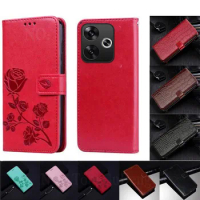 Flip Case For Xiaomi Redmi Turbo 3 6.67" 2024 Wallet Magnetic Luxury Flip Leather Case Cover For Red