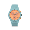 Swatch JUICY APRICOT 灰藍色手錶 - 42mm 石英錶