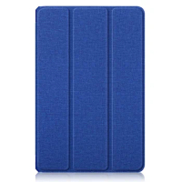 Tablet PC Soft Shell Tablet Protective Leather Case Three-Fold Protective Sleeve for Lenovo TAB P11 Pro TB-J706F Blue