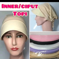 Topi ciput/Inner ciput topi kaos/Daleman topi kaos antem jersey Dalaman Kerudung toko whitte-black c