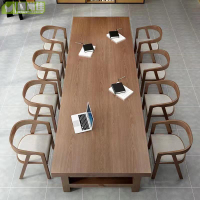實木會議桌洽談桌中式現代長桌電腦桌大板實木辦公桌3米2米桌子批