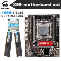 X99 Motherboard Set CPU XEON E5 2620 V3 lga 2011-3 X99 D4 DDR4 With 2pcs X 8GB = 16GB 2666MHz DDR4 PC4 Memory