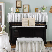 Lace Piano Cover French Dust Cover Half Cover Piano Cover Cloth Ruffled Piano Cover Piano Stool Cover Romantic