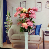 仿真牡丹花客廳落地花束插花擺設絹花擺件假花裝飾塑料花干花布花