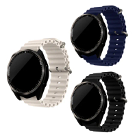 【Timo】華米AMAZFIT GTR 42mm/GTS/GTS 2/GTS 2 mini通用 液態矽膠波浪錶帶(錶帶寬度20mm)