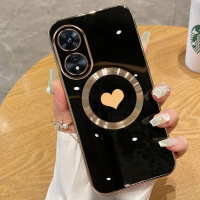 เคสโทรศัพท์, สำหรับ OPPO A17, A97 5G, A38 4G, A18, A98, เคส, Tpu อ่อนชุบด้วยไฟฟ้า, ลายหัวใจหรูหรา, ก