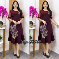 Dress Duyung Scuba Bordir Kombi Tile 535 Premium