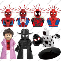 Marvel Spider-Man Movie Cartoon Mini Action Figures Bricks Gwen Stacy Spot Miles Morales Dolls Assemble Model Hot Toys Kids Gift