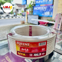 Kabel Listrik 2x1,5 Kawat Kabel NYM 2x1.5 POTENS SNI (1 Roll 50 yard )
