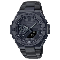 【CASIO 卡西歐】G-SHOCKT純粹黑色雙顯錶(GST-B500BD-1A)