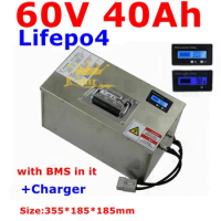 60V 40Ah lifepo4 battery with BMS long life for 2500w Electric Bicycle bike Forklift Scooter mountain bike + 5A charger