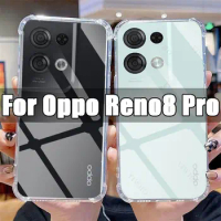 Clear Phone Case for Oppo Reno8 Pro TPU Transparent Case for Oppo Reno 8 8Pro 6.7" CPH2357 Shockproof Anti-scratch Covers