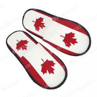 Flag Of Canada House Slippers Women Soft Memory Foam Patriotism Slip On Hotel Slipper Shoes