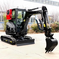 CE EPA Certification Diesel Engine Mini 1 Ton Excavator Machine With Thumb Attachments For Sale