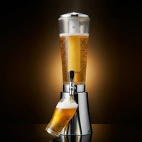 BERGARANSI Botol Tower Dispenser Bir Premium Dengan Lampu LED yang Menyala ada Tabung Es yang Dapat