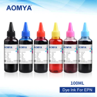 Refill Ink for Epson Printer Stylus Photo T50 R290 R295 R390 RX590 RX610 RX615 RX690 1410 TX650 TX659 Dye Paint 100ml 6Bottles