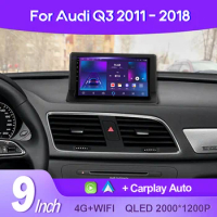 QSZN For Audi Q3 1 8U 2011 - 2018 2K QLED Android 13 Car Radio Multimedia Video Player GPS AI Voice CarPlay Head Unit 4G Stereo