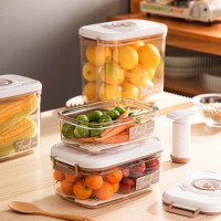 Food Grade Vacuum Sealer Box 1200/2100/2700/4600ml Fruits Veggies Storage Case with Air Pump Kitchen Food Container