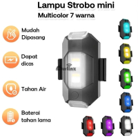 (TW) Lampu Strobo LED 7 Warna Universal Anti Air Untuk Motor Sepeda Drone Dapat Diisi Ulang Dengan