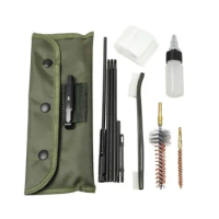 10 Piece Tactical M16 M4 Cleaning Kit Rod Nylon Brush Rifle Brushes Set Airsoft Pistol Cleanner for 223 22LR Hunting Outdoor