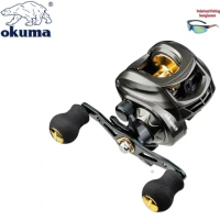 OKUMA รอกตกปลา Baitcasting ความเร็วสูง8กก. ปลาคาร์พแบบลากได้สูงสุด8กก. อุปกรณ์ตกปลาแกนม้วนสายโลหะ +