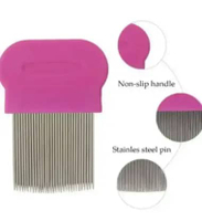 Sisir Serit Kutu / Serit Ajaib Kutu Ketombe Besi Logam Stainless PENDEK Gagang