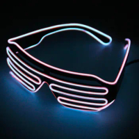 LED Glasses Neon Party EL Glasses EL Wire LED Sunglasses Light Up Glasses Rave Costume Party DJ Eyewear for Birthday Party Decor