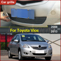 For Toyota Vios 2008 2009 2010 2011 2012 2013 Aluminium Alloy Car Front Bumper Mesh Grille Around Trim Racing Grills