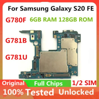 Unlocked Logic Boards For Samsung Galaxy S20 FE G780F G781B G781U 5G 6GB 128GB ROM Motherboard Android OS Plate G780G