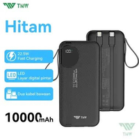 ORIGINAL TNW TU30 10000mAh Powerbank Mini 22.5W Fast Charging With Dual Kable Lightning & Type-C LED
