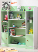 #書柜#兒童 書架 置物架 幼兒書報架 學生 簡 易現代 小書柜 帶門卡通兒童 玩具架