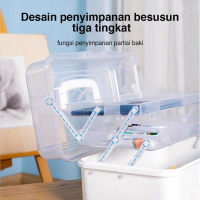 Deli Large Art Toolbox / Kotak Peralatan Seni Besar 68302 68303 Plastik Putih Pasti Ori