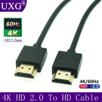 1M 4K 60Hz HD-To Superfine HD-compatible Cable High Speed 2.0 Golden Plated Connection Cable Cord For UHD FHD 3D Xbox PS3 PS4 TV